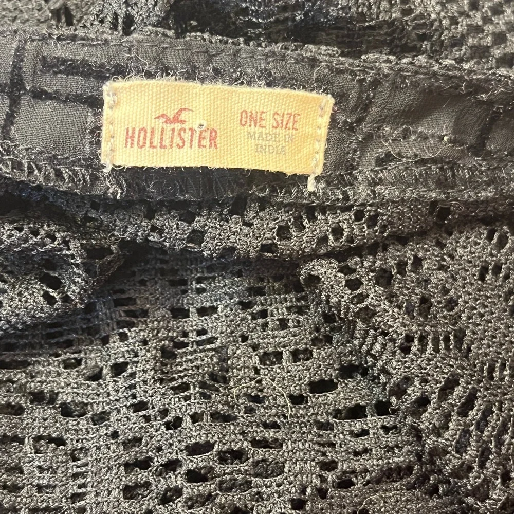 Hollister Black Lace Open Front Cardigan